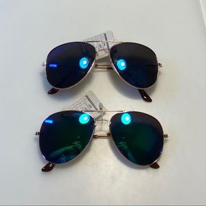 Two Sunglasses blue and purple aviators 🕶
